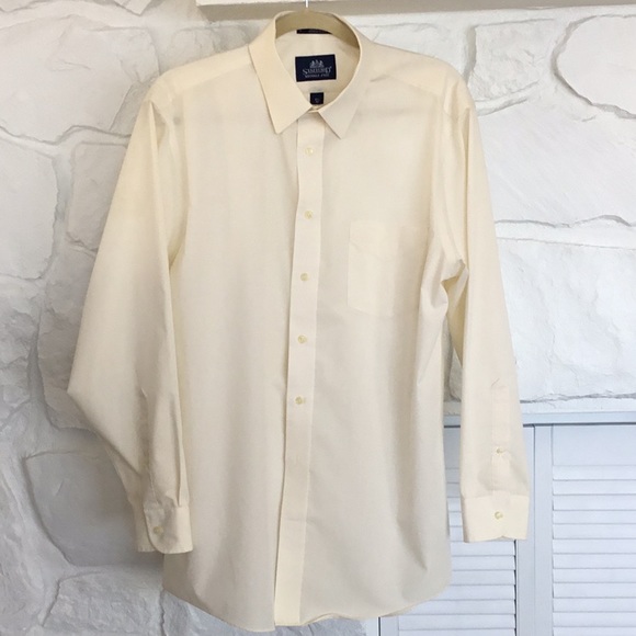 Stafford Wrinkle Free Cream 16 1/2 Dress Shirt - Picture 2 of 8